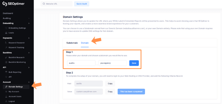 Custom Domain Set Up